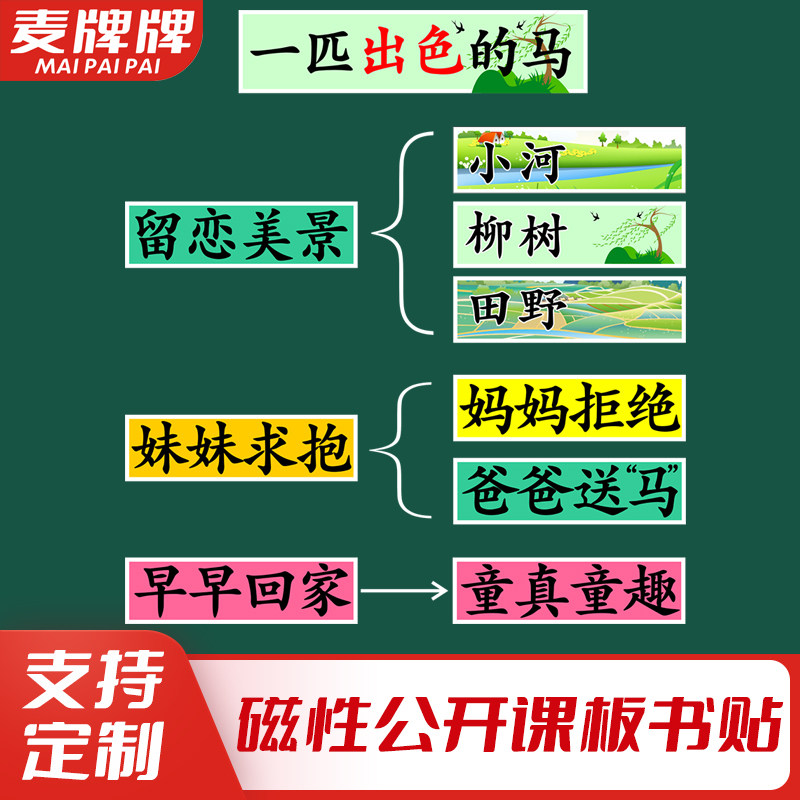 一匹出色的马小学二年级语文下册老师公开课板书磁性贴黑板教具