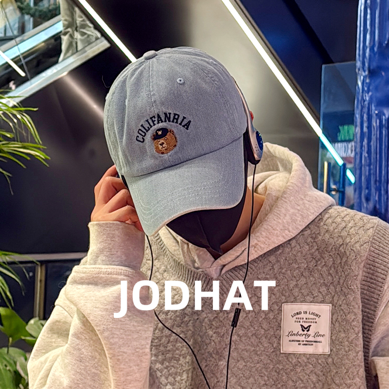 小熊刺绣韩版棒球帽显脸小鸭舌帽