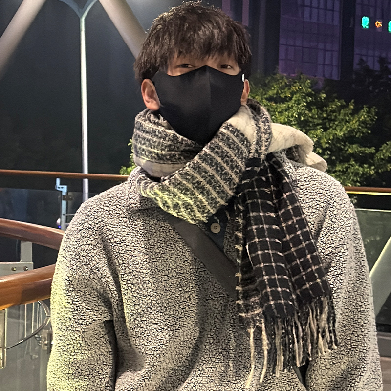 冬季北欧风男女围巾学院风