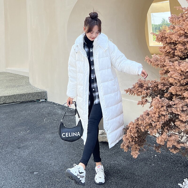 白鸭绒现货羽绒服女过膝长款062档口YR20款P225K348，女装羽绒服，素依格格