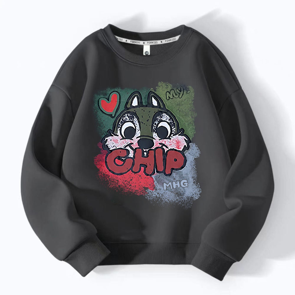 高端潮牌原创高街美式重磅纯棉卫衣休闲春秋款不加绒儿童宽松上衣