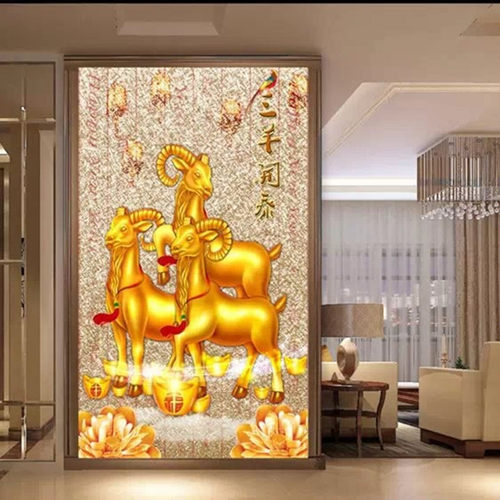 三羊开泰玄关钻石画十字绣中国风