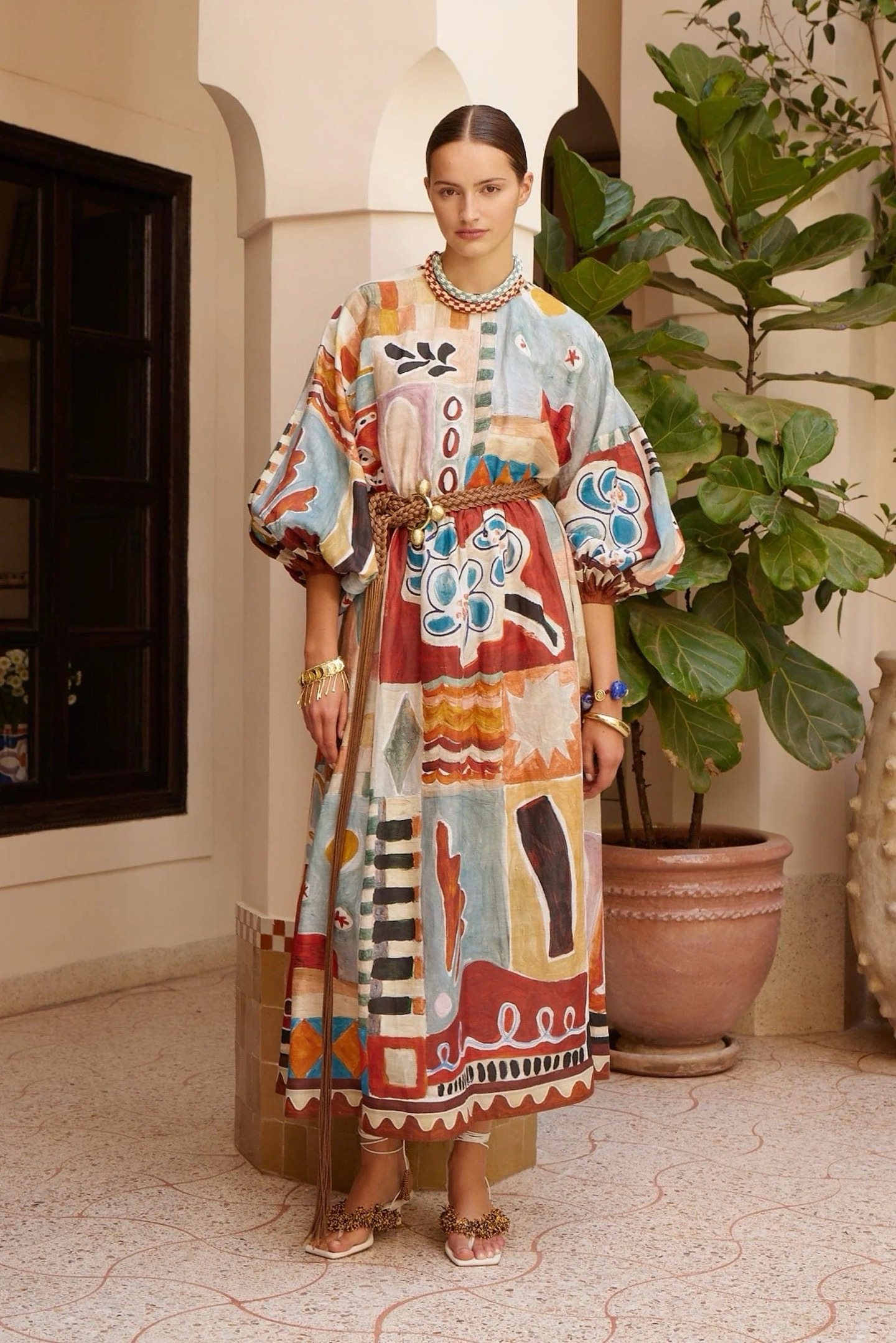 澳洲小众苎麻印花圆领长袖宽松连衣裙2026新款度假休闲百搭连衣裙,女装/女士精品,连衣裙,淘宝优惠券,粉丝福利购,淘宝优惠卷