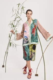 度假风沙滩度假两件套 2025新款 澳洲小众提花豹子宽松衬衫 短裤