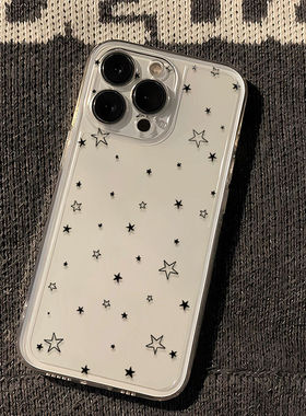 ins风星星苹果iPhone手机壳透明全包软壳简约韩系适用ip17promax/16/15/14plus/13/12mini/11/xr小清新xs文艺