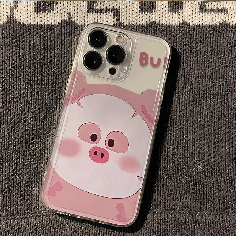 小猪贴面膜苹果iPhone透明TPU软壳卡通可爱手机保护套适用苹果17promax女ip16新款15/14plus/13/12mini/11/xs