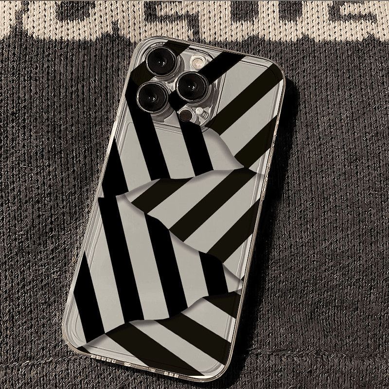 破碎条纹适用iPhone17手机壳新款苹果16/15/14/13mini/12promax/11全包防摔xr/xs/max软壳6s/7/8plus保护套吃