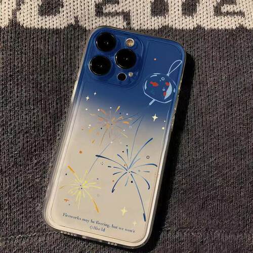 蓝烟花鱼适用苹果16手机壳iphone17新款15promax套14pro镜头15全包13por的plus硅胶11个性女x外壳12pm软壳xr
