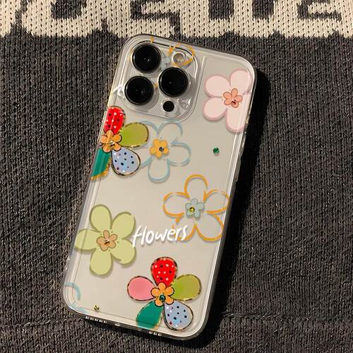 多巴胺花朵适用苹果16手机壳iphone17新款15promax套14pro镜头15全包13por的plus硅胶11文艺女外壳12pm软壳xr