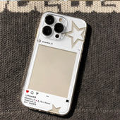 镂空星星相框适用苹果17promax手机壳新款 iphone16文艺15保护套14plus镜头全包13por硅胶i12超薄11潮xr软壳xs