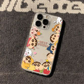 苹果iPhone手机壳透明卡通蜡笔小新可爱防摔保护套适用苹果17promax 14plus 12mini xs动漫