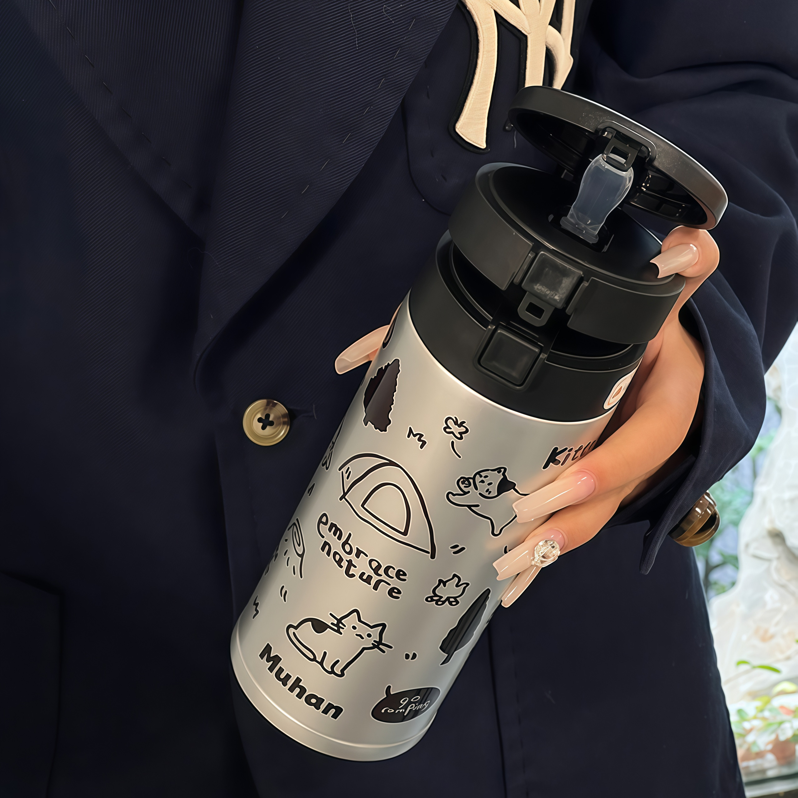 保温杯女生儿童水杯上学专用新款男高颜值吸管杯咖啡杯子保温水杯,餐饮具,保冷/保温杯,淘宝优惠券,粉丝福利购,淘宝优惠卷