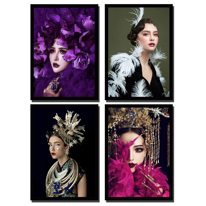 创意彩妆造型化妆工作室学校教室装饰画婚纱摄影会所造型照片墙