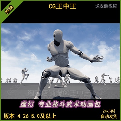虚幻4ue5游戏影视专业格斗徒手战斗专家武术功夫拳脚攻击动画包