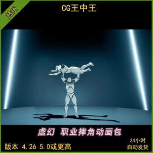ue5虚幻4.26-5.5+影视写实擂台摔跤格斗人物素材拳脚打斗动作动画
