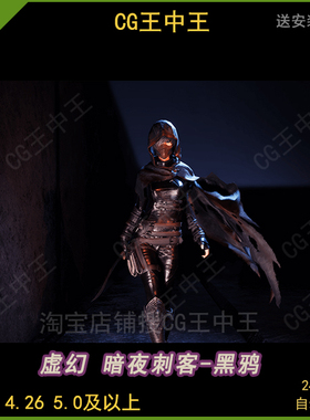 虚幻4ue5MMORPG游戏暗夜幽灵女刺客女战士角色换装动画UE4