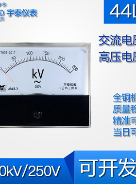 44L1 250KV/250V交流高压电压表指针式仪表专用表尺寸80*100mm