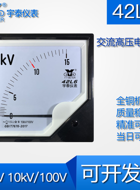 42L6 15kV 10kV/100V交流高压电压表指针式仪表安装尺寸120*120mm