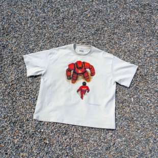 BAGGGGY大码短宽廓形new,vintage复古机甲单线印花T恤140-260斤