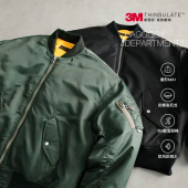 BAGGGGY大码 廓形短宽强光泽MA1飞行夹克外套棉服3M新雪丽棉棉夹克