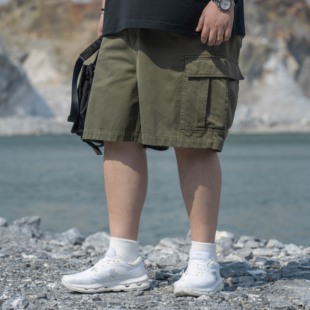 BAGGGGY 大码工装短裤M51日系复古水洗磨毛微廓版大口袋140-260斤