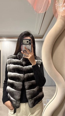 WWYUMO龙猫皮草3XD立领修身百搭马甲背心