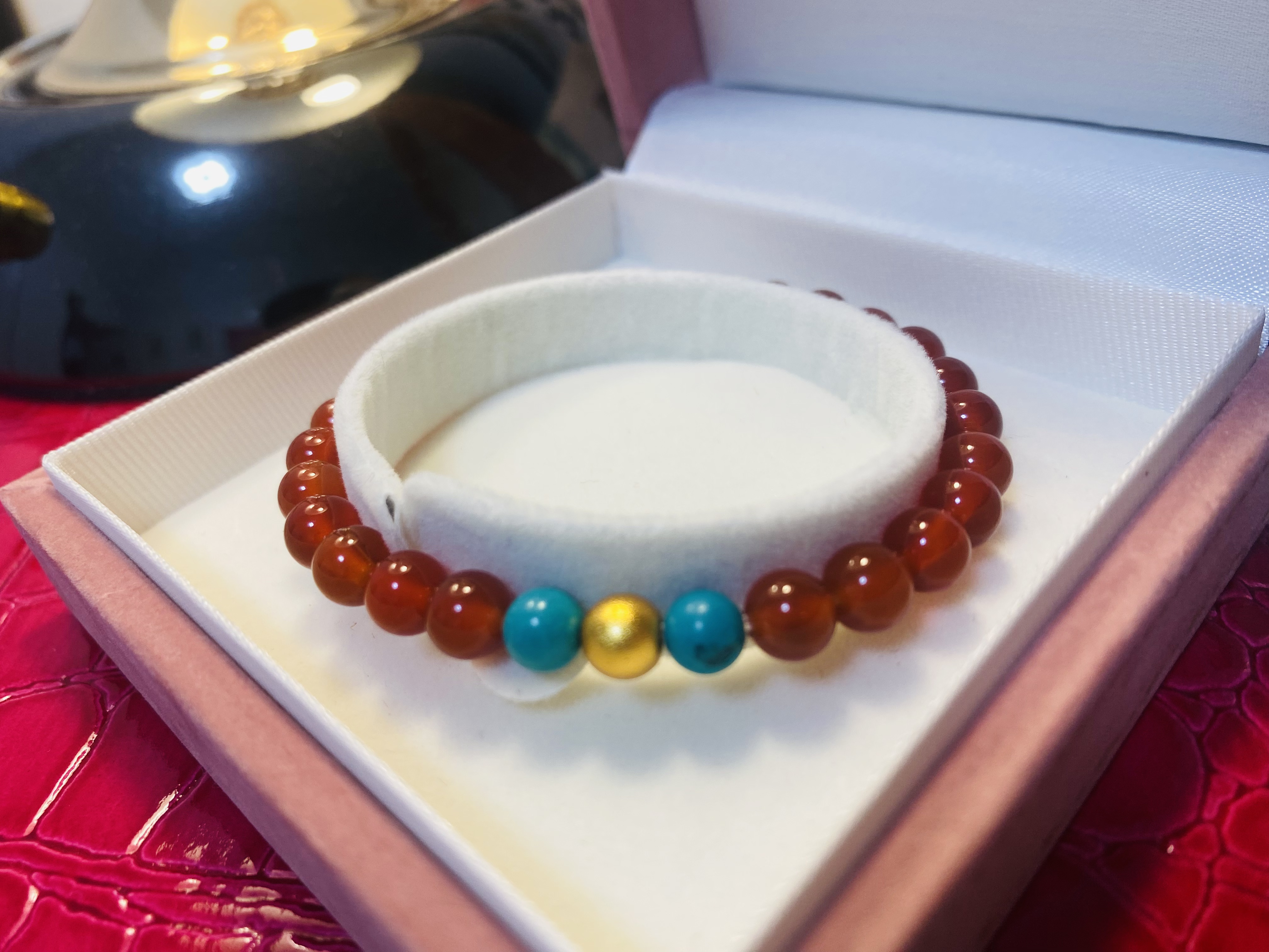 瑾南记•南红玛瑙手串女款单圈手链饰品礼物送女友闺蜜生日礼物