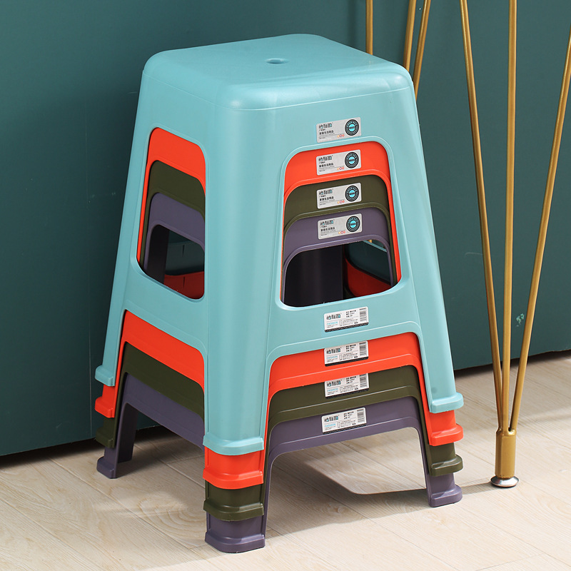 瑾南网红塑料凳子日式简约客厅塑料凳加厚家用北欧餐椅方凳椅子