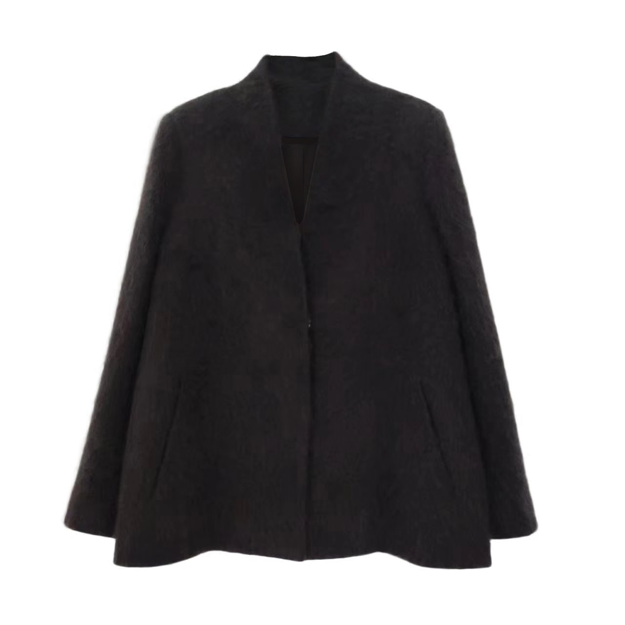 【小李专享】极简风长袖气质西装羊绒拉绒大衣秋冬0916 衣长66.5