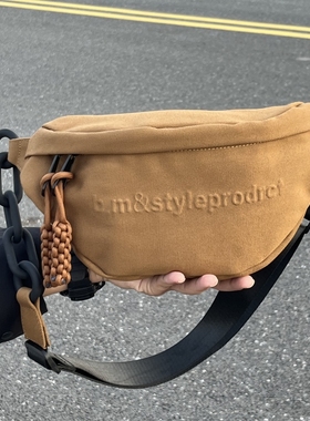 HKK包包户外新款休闲胸包骑行斜挎包防水帆布便携包通勤男女同款