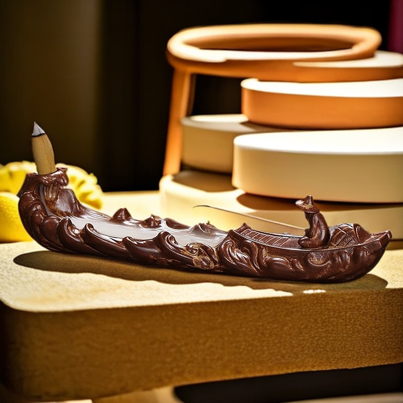 陶瓷创意竹筏垂钓香插卧式香薰炉家用香座卧香炉居家茶道熏香摆件,家居饰品,香薰托盘,淘宝优惠券,粉丝福利购,淘宝优惠卷