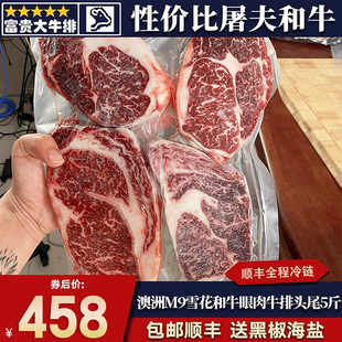 包邮5斤澳洲m9眼肉牛排头尾边角料和牛原切霜降纯血雪花清真牛肉