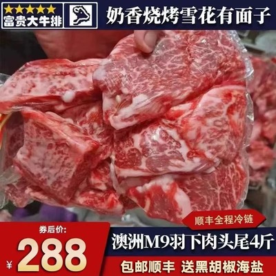 4斤澳洲谷饲和牛m9羽下肉烤肉片