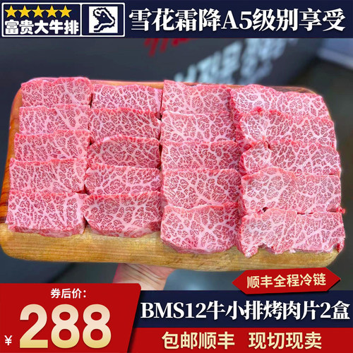 包邮2盒澳洲BMS12牛小排烤肉片