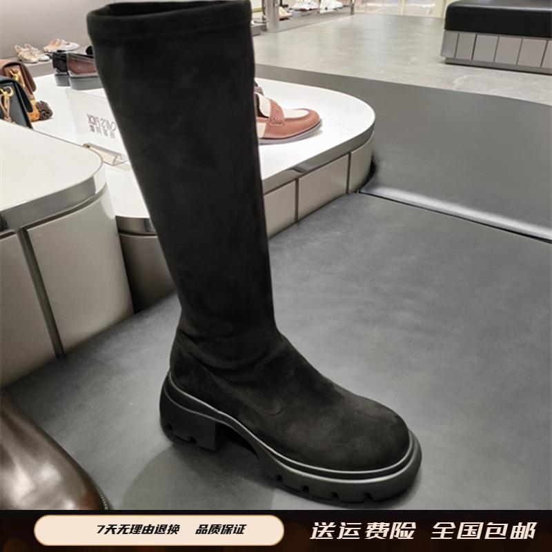 商场同款2025秋冬新冬款复古弹力靴长靴高筒靴厚底女靴子Y2564DG5