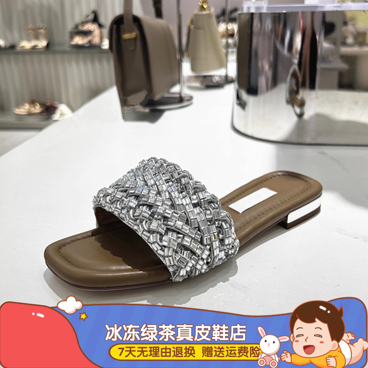 2025年夏季新款北极星仙女鞋一字拖凉拖鞋水钻平底鞋女鞋EEQ22BT5