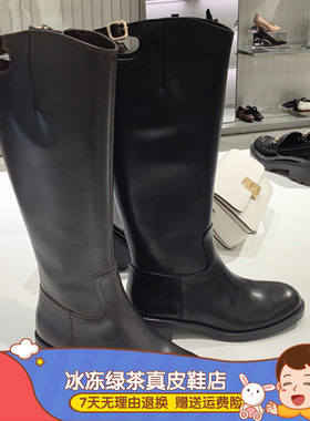 商场同款2025冬季新款蝴蝶骑士长靴高筒靴时装靴粗跟女靴EIF04DG5