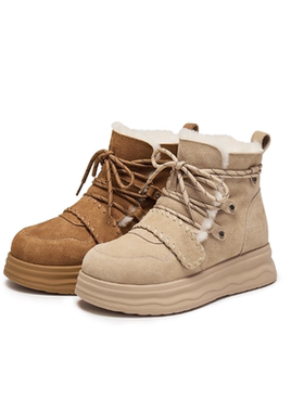 商场同款女鞋2025年冬新款复古雪地靴加绒保暖短靴厚底女靴J5506D