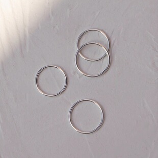基础款光面纯银S925戒指极细指环关节戒叠戴单品女时尚气质ins