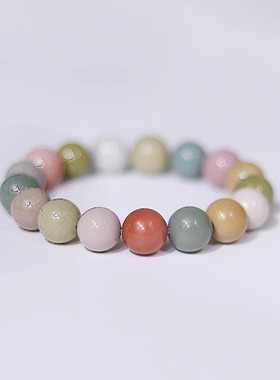 天然奶昔阿拉善玛瑙弹力绳手串