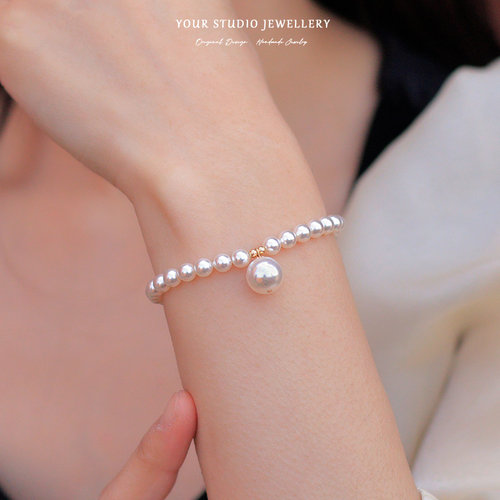 Less is more 极简主义 美产14k包金超亮小灯泡施家珍珠手链女