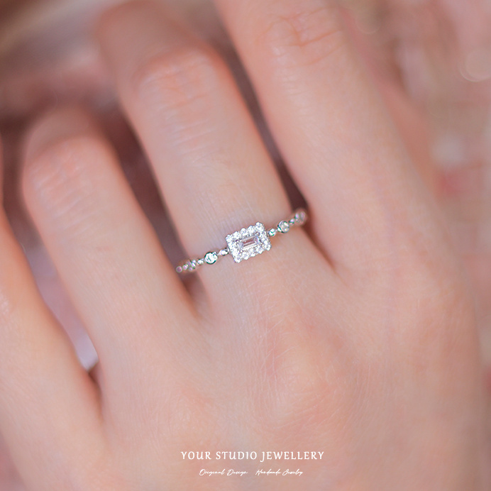 《方糖》闪耀微镶锆石正品纯银S925戒指小众设计感日系气质叠戴女