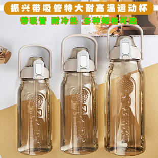 振兴带吸管食品级太空杯防漏防摔塑料便携杯随手耐高温运动杯子