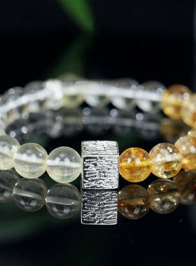 白鹿同款水晶手链黄水晶葡萄石白水晶手串送女友闺蜜礼物明星同款