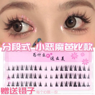 已剪好小恶魔漫画芭比眼仿真仙子毛COS分段单簇硬梗假睫毛