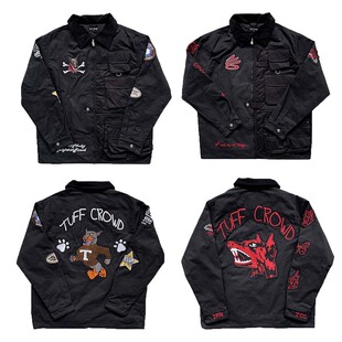 Tuff Crowd Millennium Tor Jacket 狗头刺绣拼接拉链外套夹克