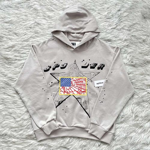 Sp5der worldwide 555555美式印花休闲连帽卫衣