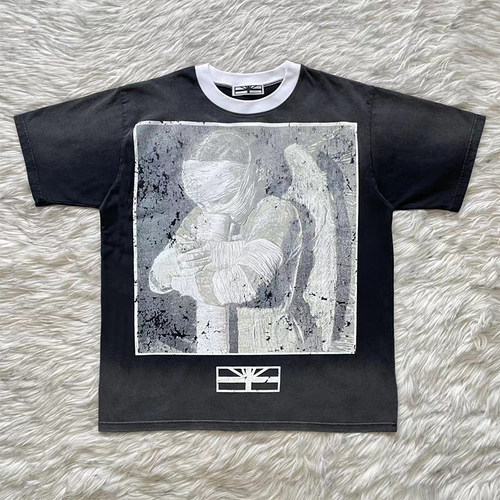 Vertabrae Push tee 绷带天使印花撞色衣领 纯棉短袖T恤