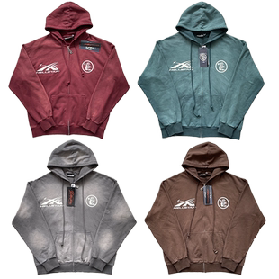 Hellstar Studios Zip Up Hoodie 拉链洗水纯棉连帽卫衣