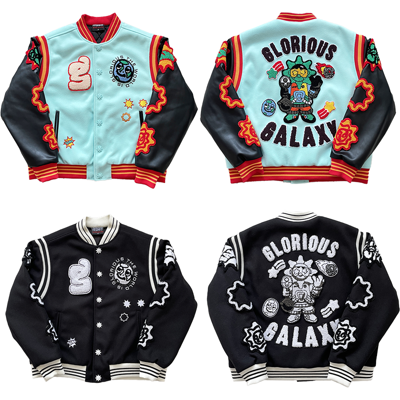 GLO GANG 重工全刺绣工艺棒球毛呢运动男女夹克外套,男装,夹克,淘宝优惠券,粉丝福利购,淘宝优惠卷